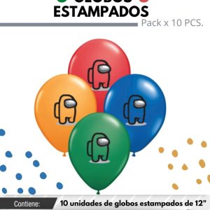 Globo De Latex Estampado De Among Us x 10u