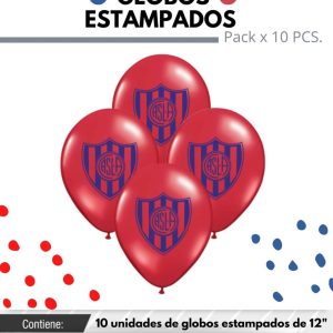 Globo De Latex Estampado De San Lorenzo x 10u
