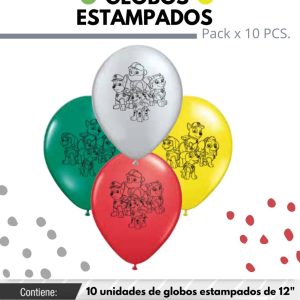 Globo De Latex Estampado Paw patrol x 10u