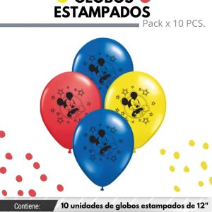 Globo De Latex Estampado De Mickey x 10u