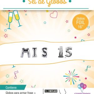 Set de globos frase Mis 15