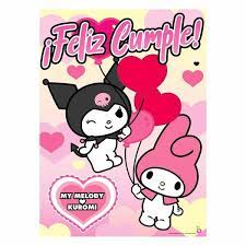 Afiche Feliz Cumpleaños Kuromi y Melody x1