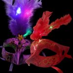 Antifaz Veneciano Plumas Luminoso Varios Colores x1