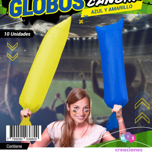 Globos Cancha x10 unidades AZUL Y AMARILLO