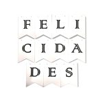 Banderín FELICIDADES blanco