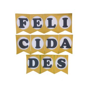 Banderín FELICIDADES mostaza