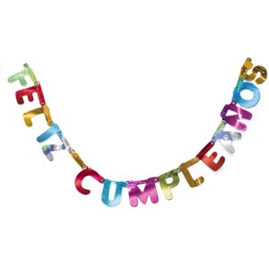 Banderín Feliz Cumpleaños Holográfico (Letra x Letra) x1
