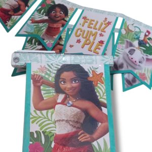 Banderin Moana 2 "Feliz Cumple" x1