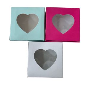 Cajita "Cookies" Con Visor Corazon 10*10*5