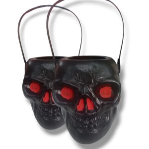 Caramelera Calavera Negra x1