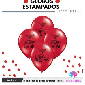 Globo De Latex Estampado Cars x 10u