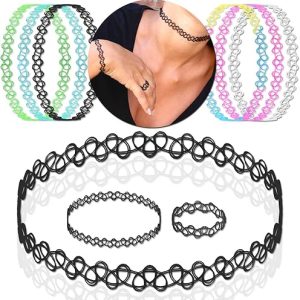 Set de Choker, Pulsera y Anillo de Plastico Varios colores x1