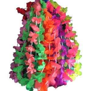 Collar hawaiano Flores de un color surtido x12