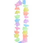 Collar Hawaiano De Flores Multicolor Pastel x12