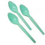 Cucharitas De Plastico Verde Pastel x50