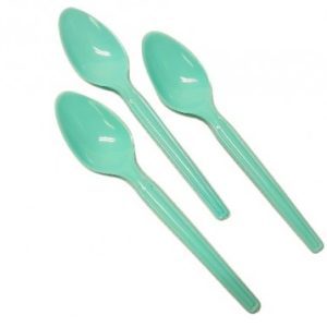 Cucharitas De Plastico Verde Pastel x50