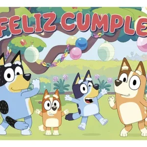Afiche Feliz Cumple Bluey x1