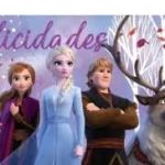 Afiche Felicidades Frozen x1