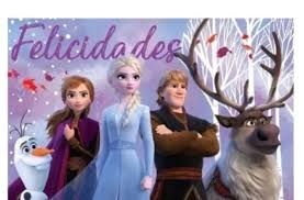 Afiche Felicidades Frozen x1