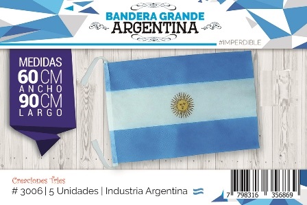 Bandera Argentina grande (60x90) x1 (friselina)