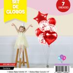 Bouquet de globos FOIL + confeti Rojo