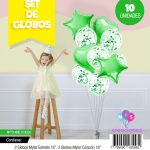 Bouquet de globos FOIL + confeti Verde