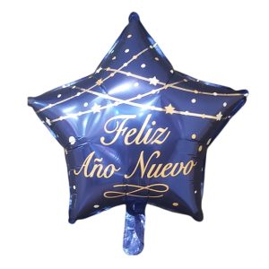 Globo Feliz Año Nuevo estrella azul 18"