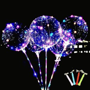 Globo Burbuja LED Con Mango De Color x1(pilas incluidas)