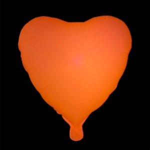 Globo Corazon mylar 18 Naranja fluo x1