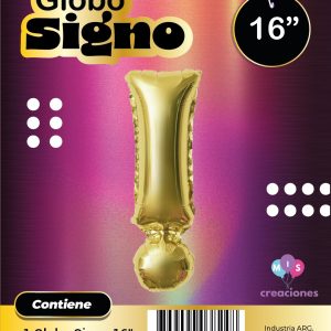 Globo Signo "!" Dorado x1