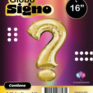 Globo Signo "?" Dorado x1
