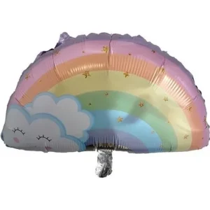 Globo Silueta de Nube Arcoíris y Estrellas x1
