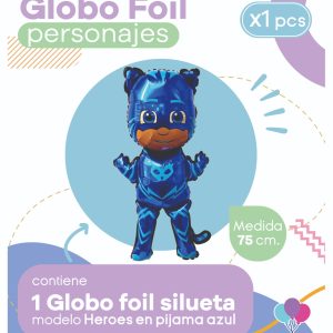 Globo Silueta Heroes en Pijama (azul) Blister x1