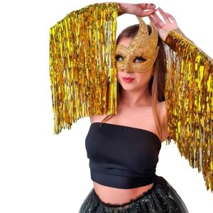 Mangas De Carnaval Doradas (par) x1