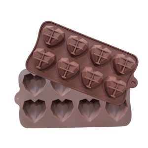 Molde de Corazones Poligonales Silicona x1