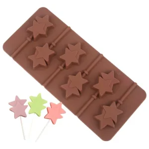 Molde Chupetines Doble Estrella Silicona x1