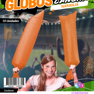 Globos Cancha x10 unidades NARANJA