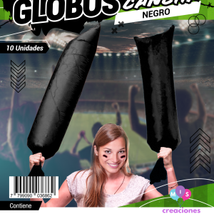 Globos Cancha x10 unidades NEGRO