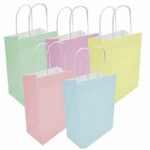 Bolsa de Regalo c/manija Colores Pastel 22x10x30 x1uni
