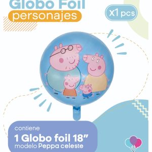Globo Peppa Celeste 18" Blister x1