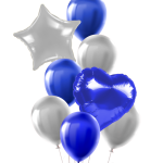 Set de Globos 8 pcs. Azul y Plata