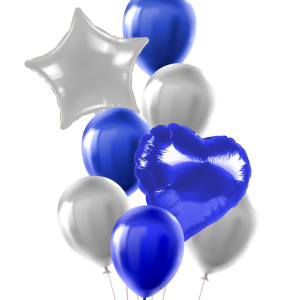 Set de Globos 8 pcs. Azul y Plata