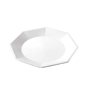 Platos Plasticos Octagonal Grandes Blancos x10