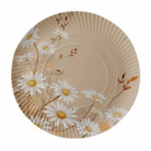 Plato polipapel "flores margarita" x8