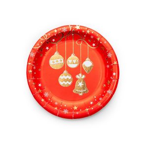 Plato navidad bolas x 10