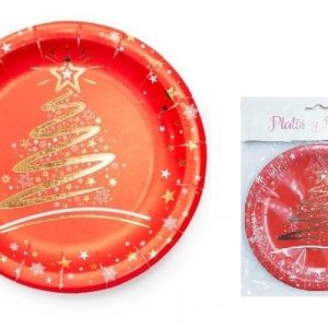 Plato navideño árbol x 8