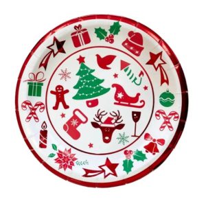Plato navideño objetos x 8