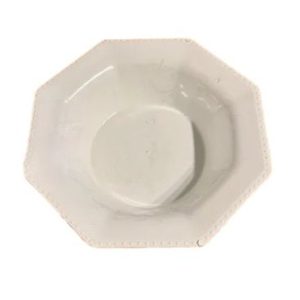 Platos Plasticos Octagonal Hondos Blancos x10