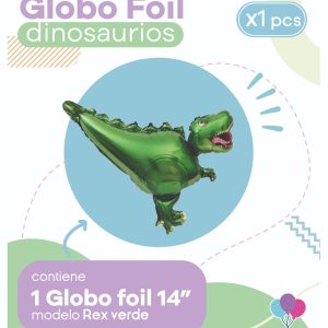 Globo Dino Rex verde 14" Blister x1