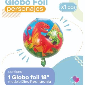 Globo Dino Rex Naranja 18" Blister x1
